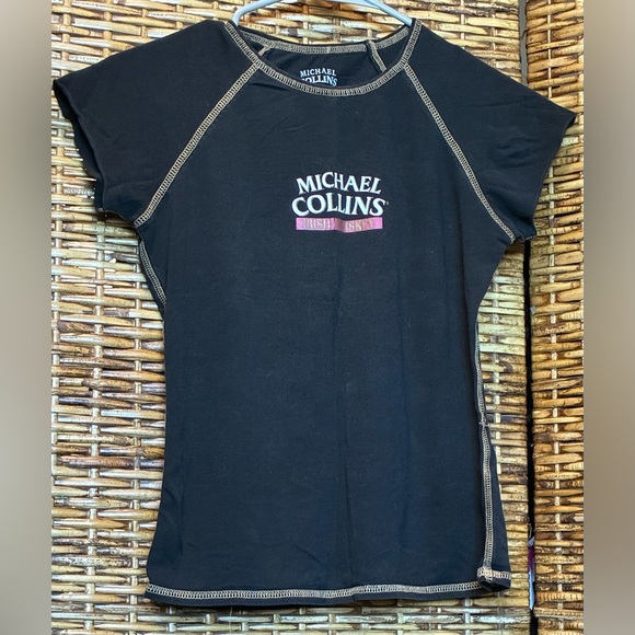 Vintage Michael Collins Irish Whiskey Advertising T Shirt / Bartending Gear - Picture 1 of 4